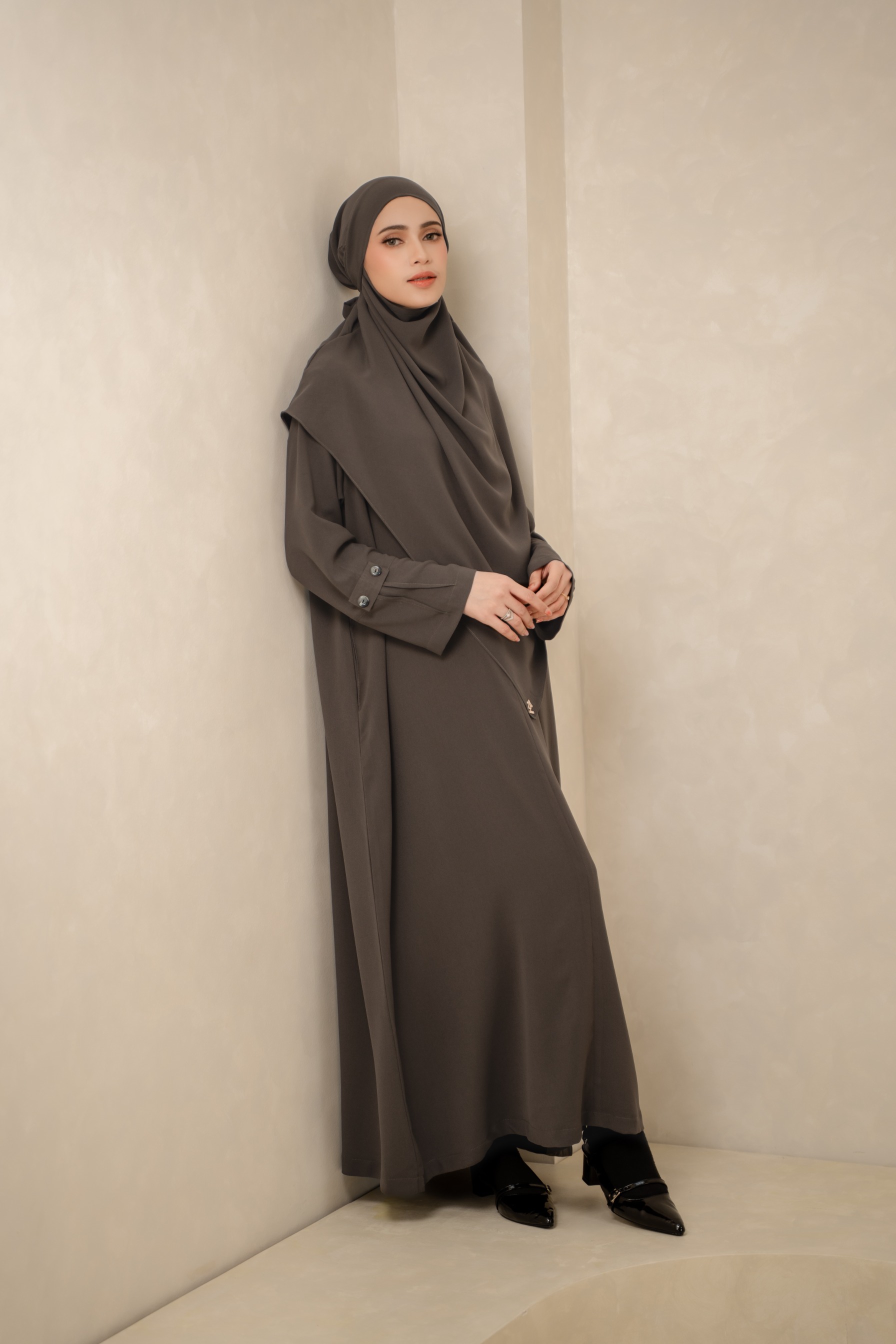 Deyn Scarf - Hawwa Abaya Set - Coffee