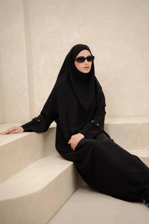 Image of Deyn Scarf - Hawwa Abaya Set - Black
