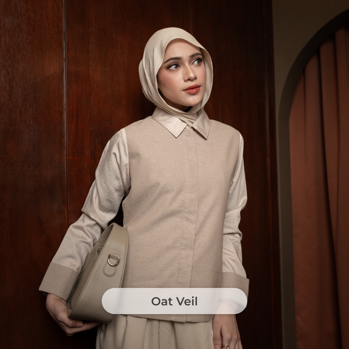 Deyn Scarf - Yura Denim Shirt - Oat Veil
