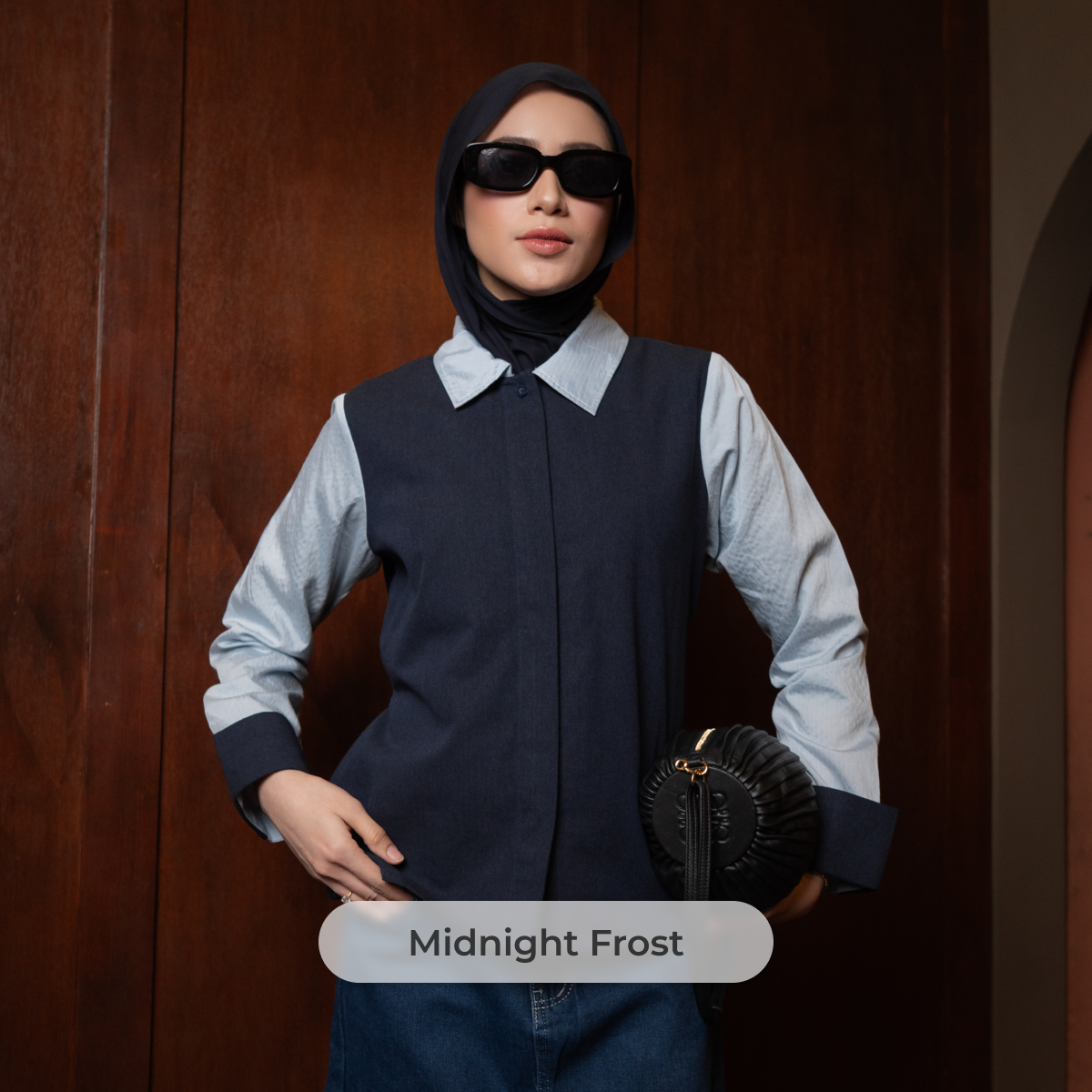 Deyn Scarf - Yura Denim Shirt - Midnight Frost