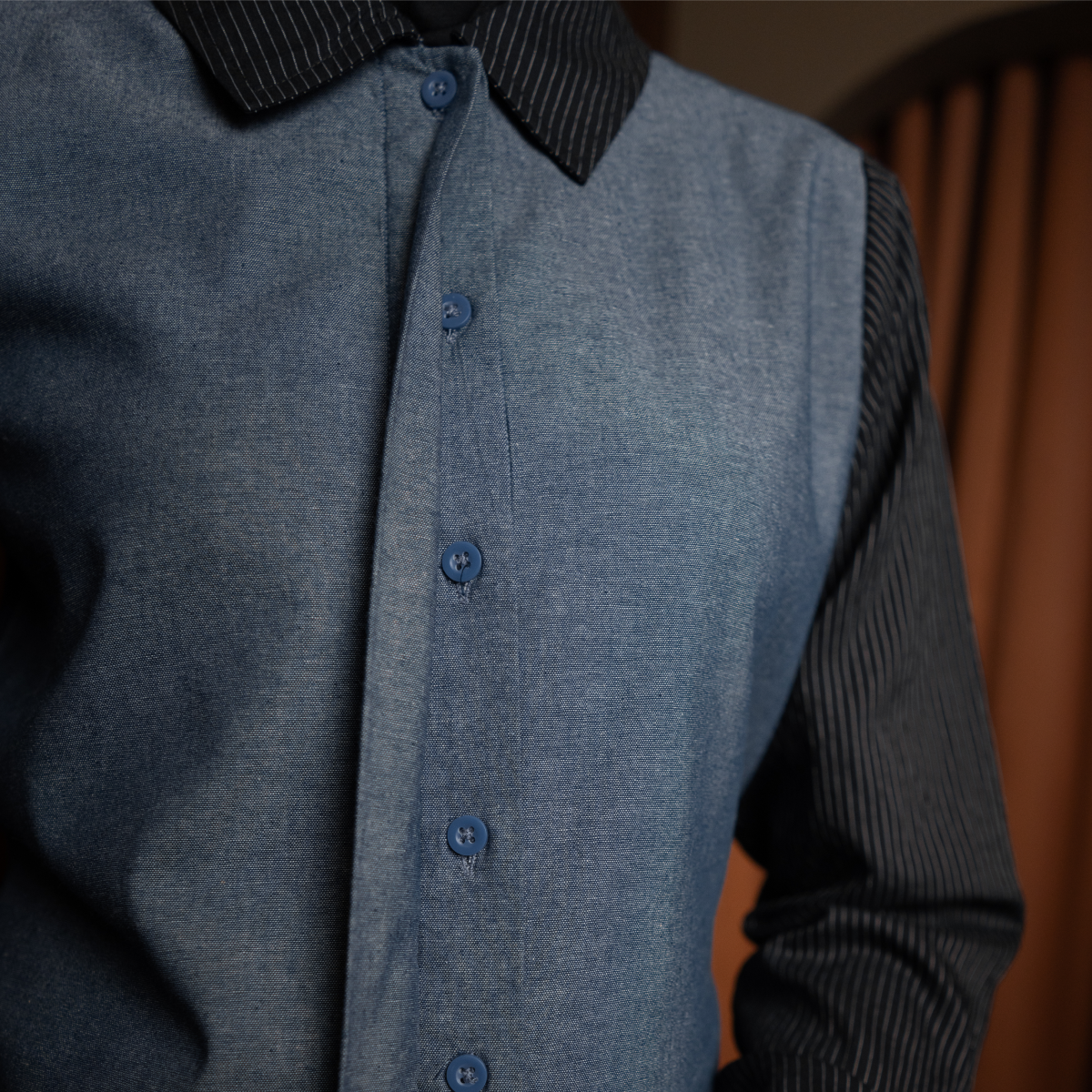 Deyn Scarf - Yura Denim Shirt - Midnight Black