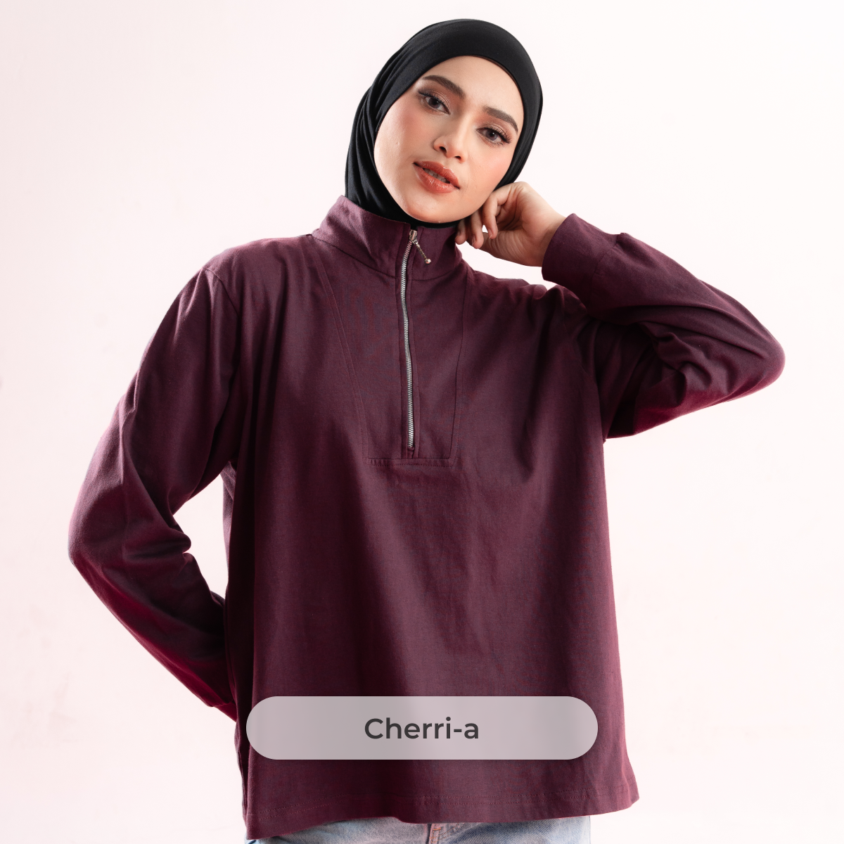 Deyn Scarf - Spill The Tee (Zipper Tee) - Cherri-a