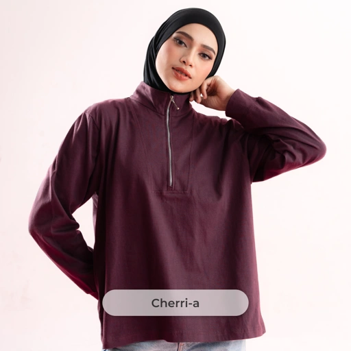Deyn Scarf - Spill The Tee (Zipper Tee) - Cherri-a