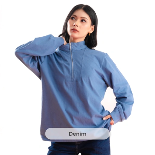 Deyn Scarf - Spill The Tee (Zipper Tee) - Denim
