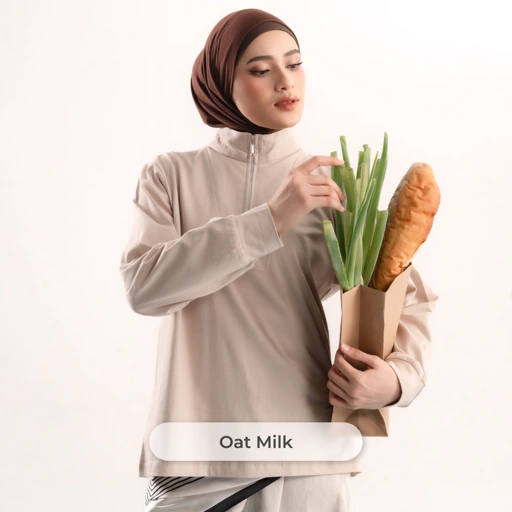 Deyn Scarf - Spill The Tee (Zipper Tee) - Oat Milk