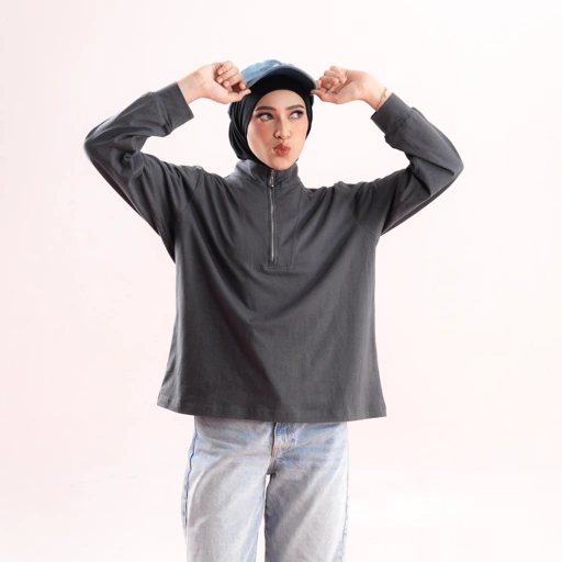 Deyn Scarf - Spill The Tee (Zipper Tee) - Charcoal