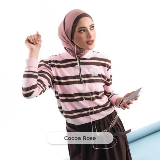 Deyn Scarf - The Everyday Stripe - Cocoa Rose