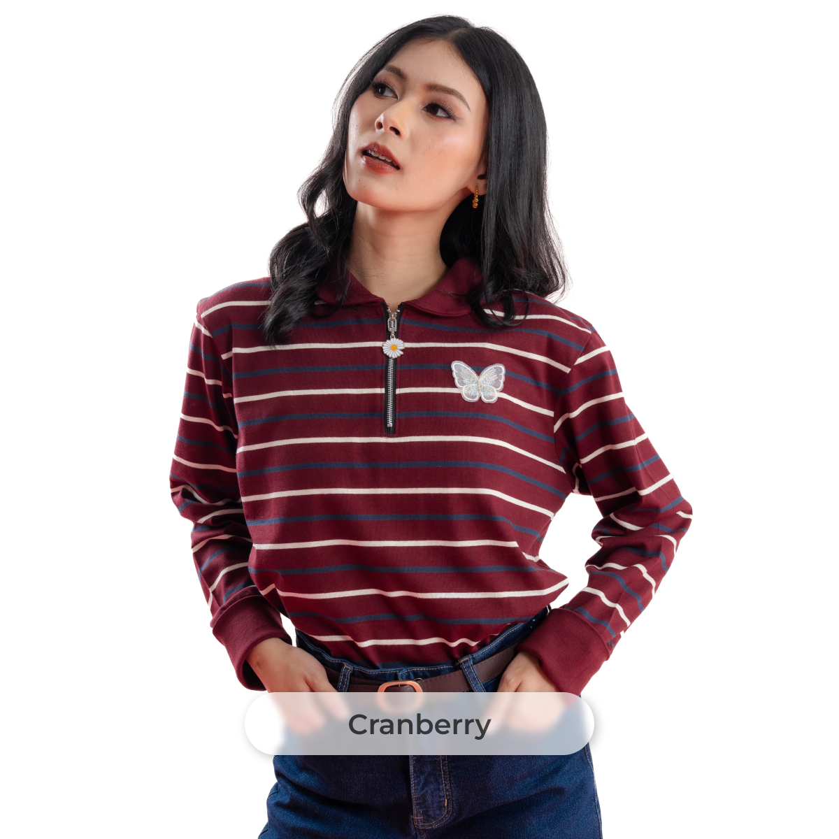 Deyn Scarf - The Everyday Stripe - Cranberry 