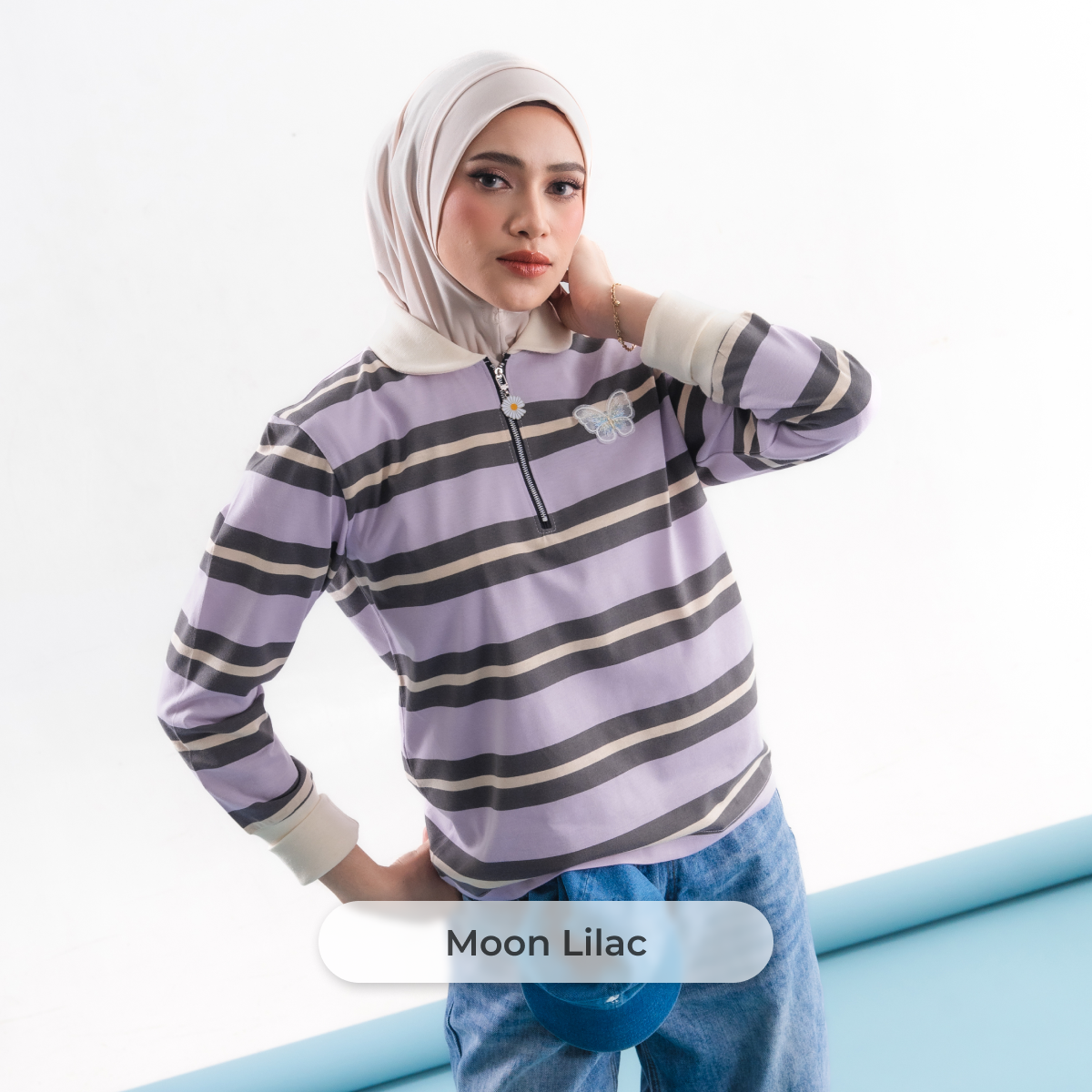 Deyn Scarf - The Everyday Stripe - Moon Lilac
