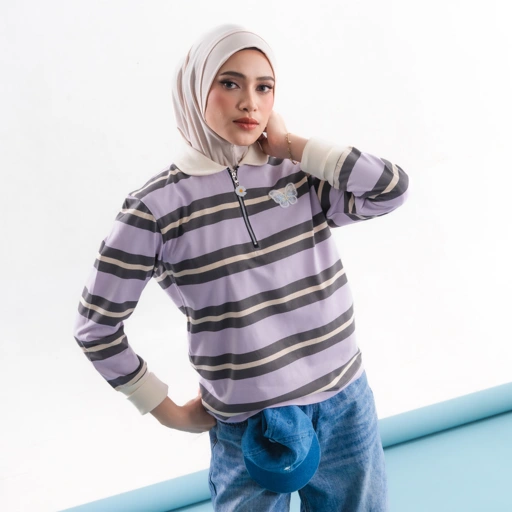 Deyn Scarf - The Everyday Stripe - Moon Lilac