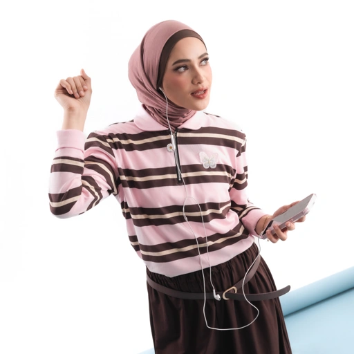 Deyn Scarf - The Everyday Stripe - Cocoa Rose