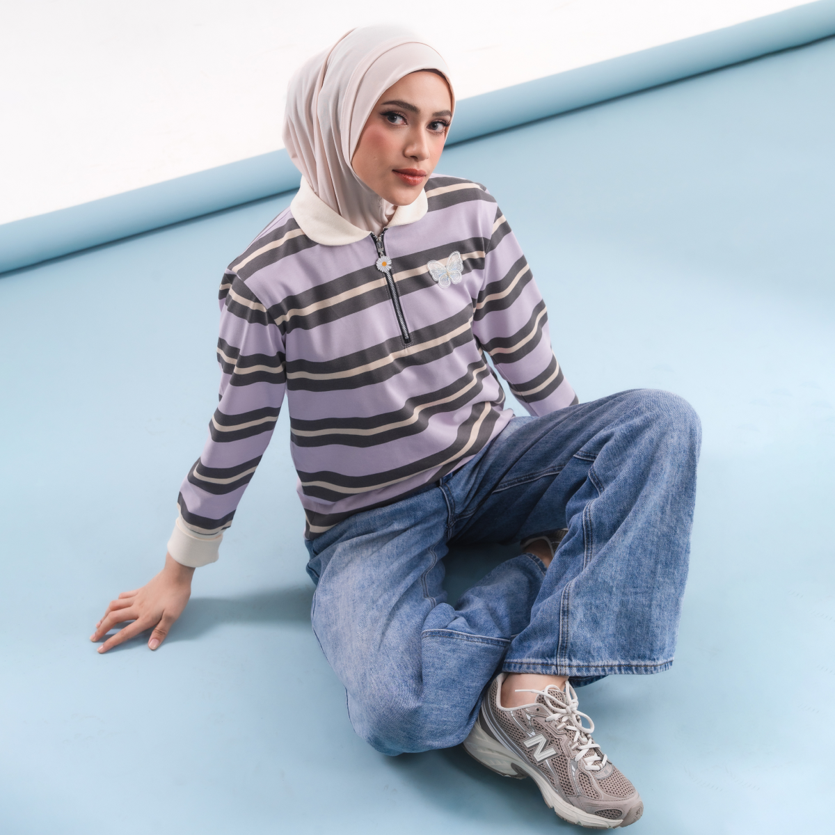 Deyn Scarf - The Everyday Stripe - Moon Lilac