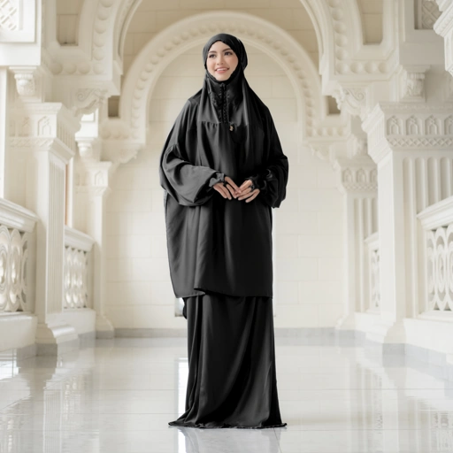Image of Deyn Scarf - Aida Prayer Robe - Black