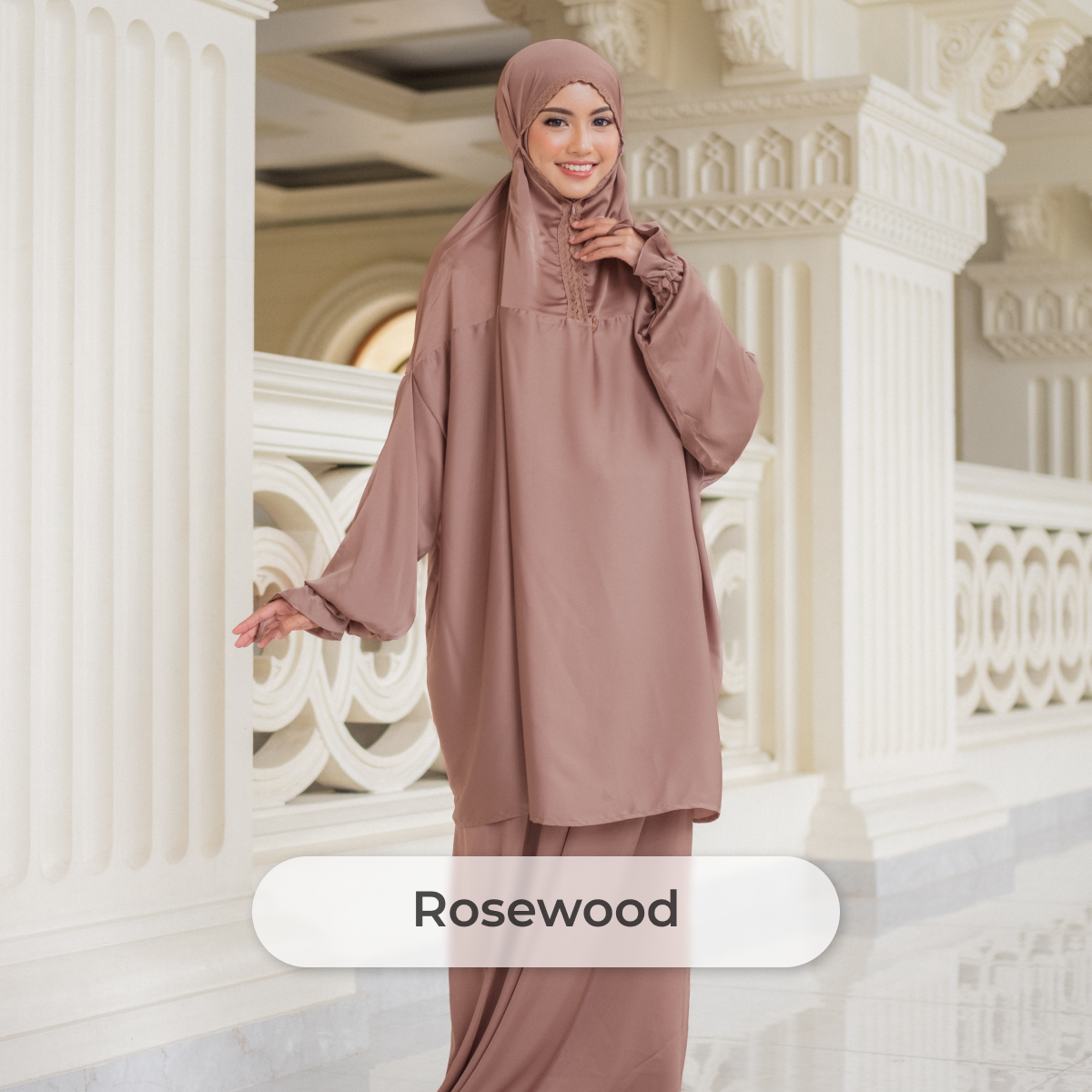 Deyn Scarf - Aida Prayer Robe - Rosewood