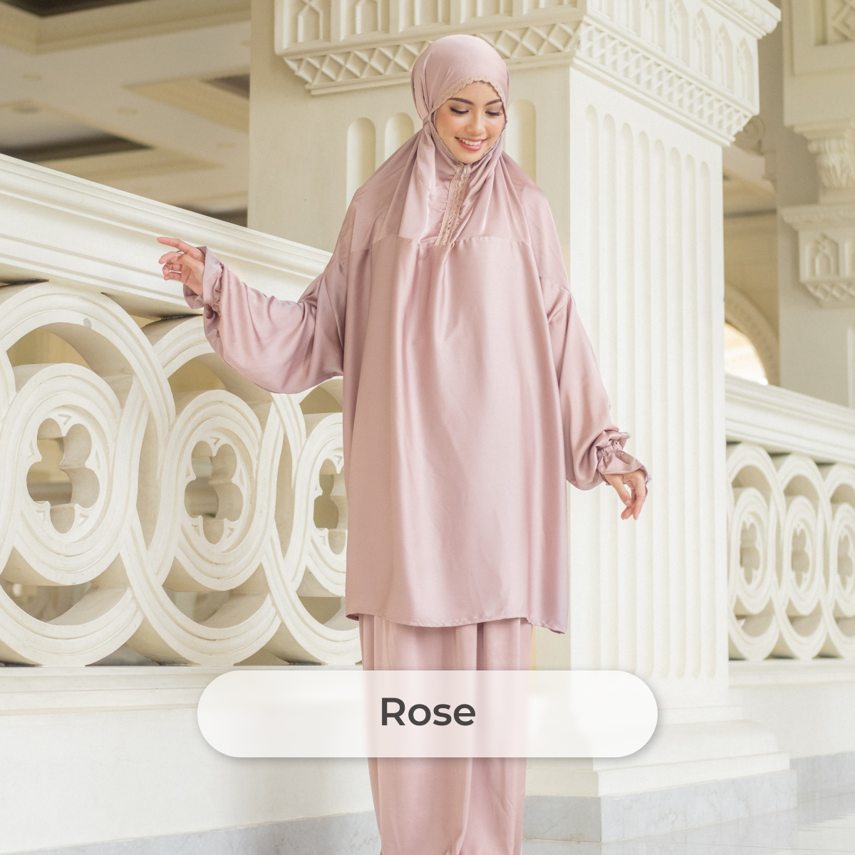 Deyn Scarf - Aida Prayer Robe - Rose