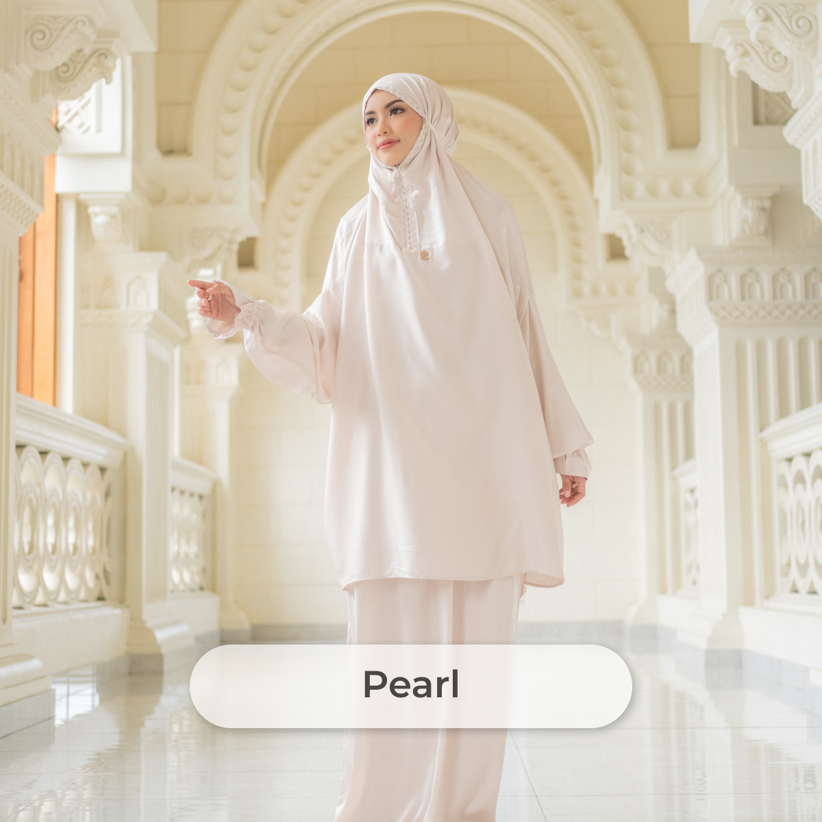 Deyn Scarf - Aida Prayer Robe - Pearl