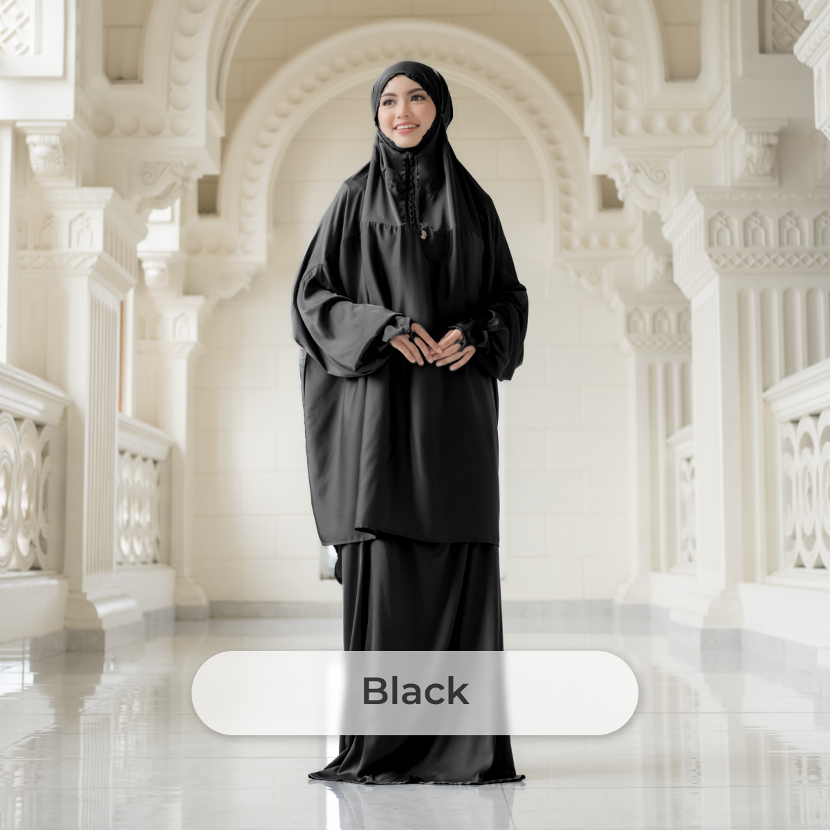 Deyn Scarf - Aida Prayer Robe - Black