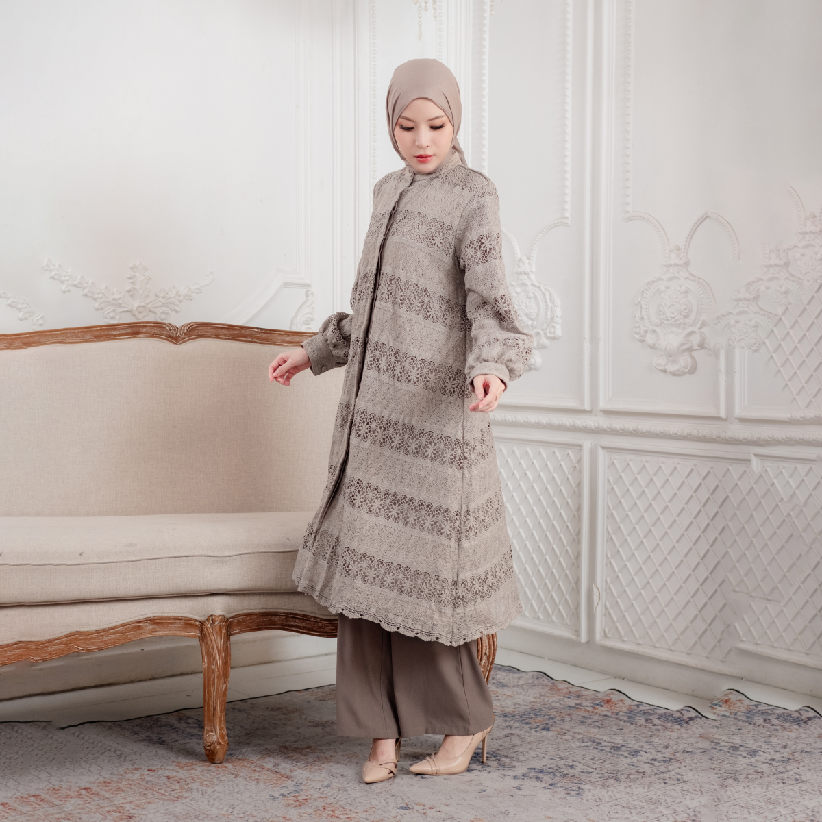 Deyn Scarf - Aurelie Long Tunic - Moonstone
