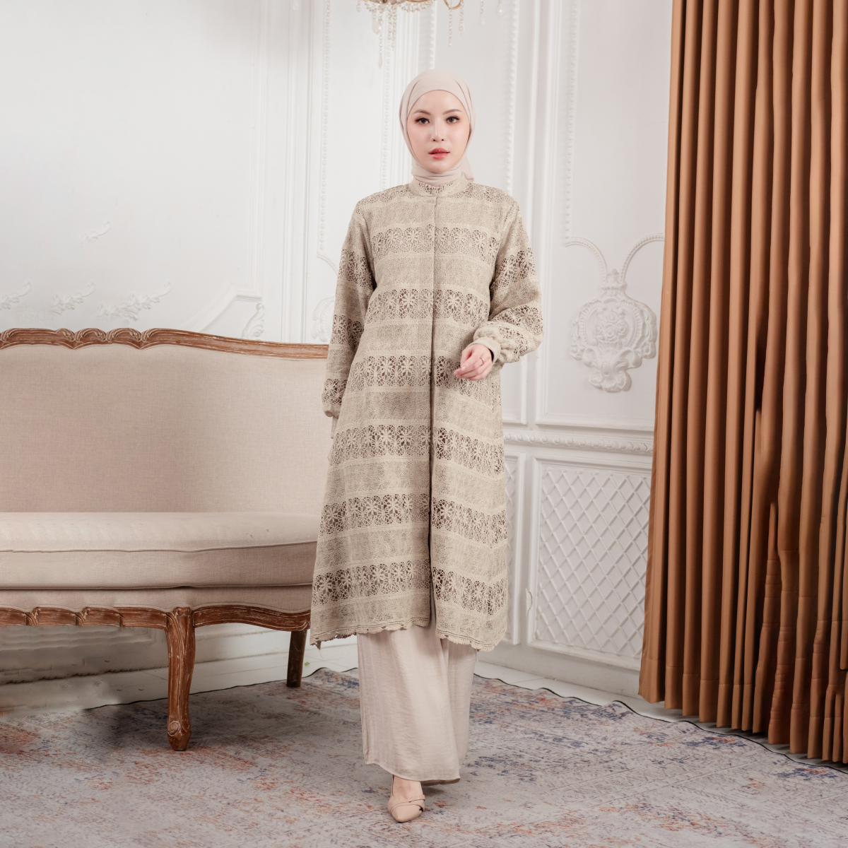 Deyn Scarf - Aurelie Long Tunic - Silken Oat