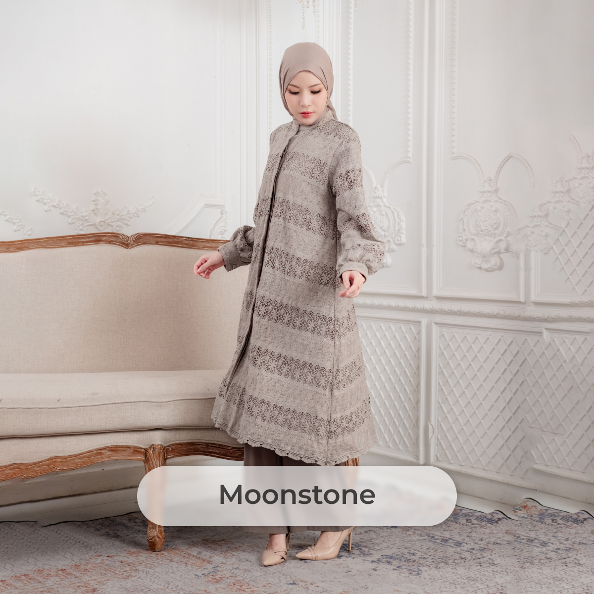 Deyn Scarf - Aurelie Long Tunic - Moonstone