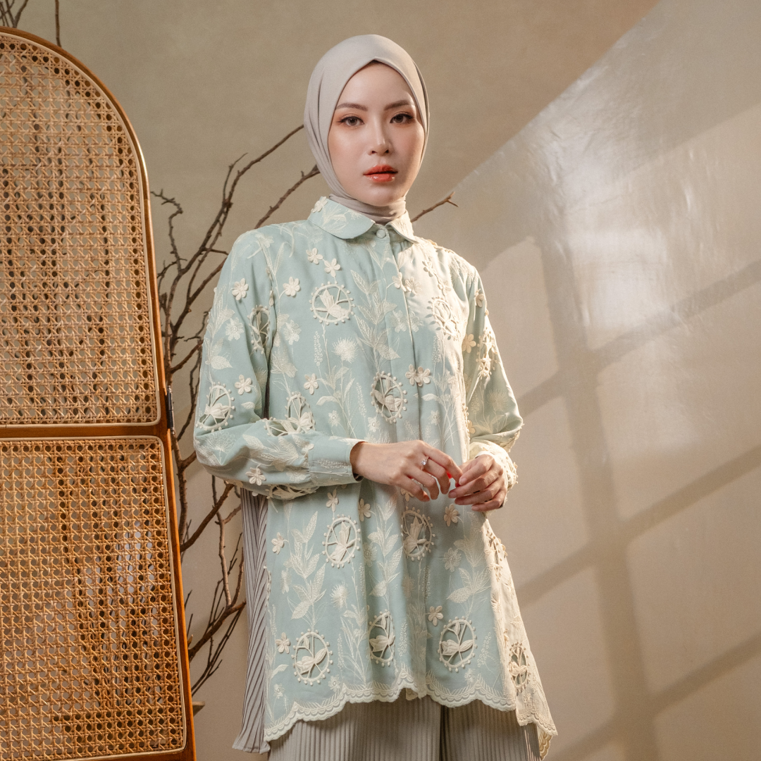Deyn Scarf - Calla Blouse - Sage
