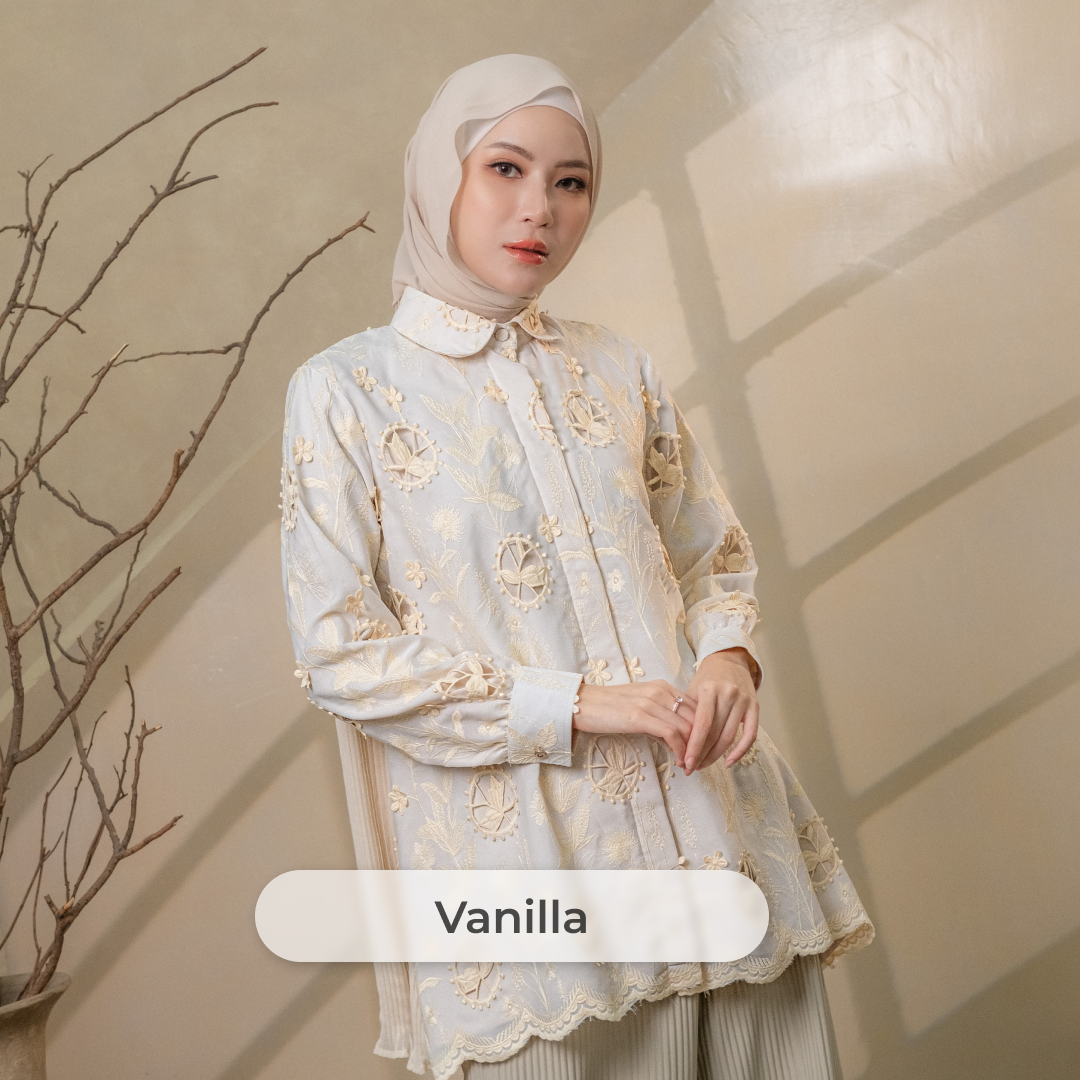 Deyn Scarf - Calla Blouse - Vanilla
