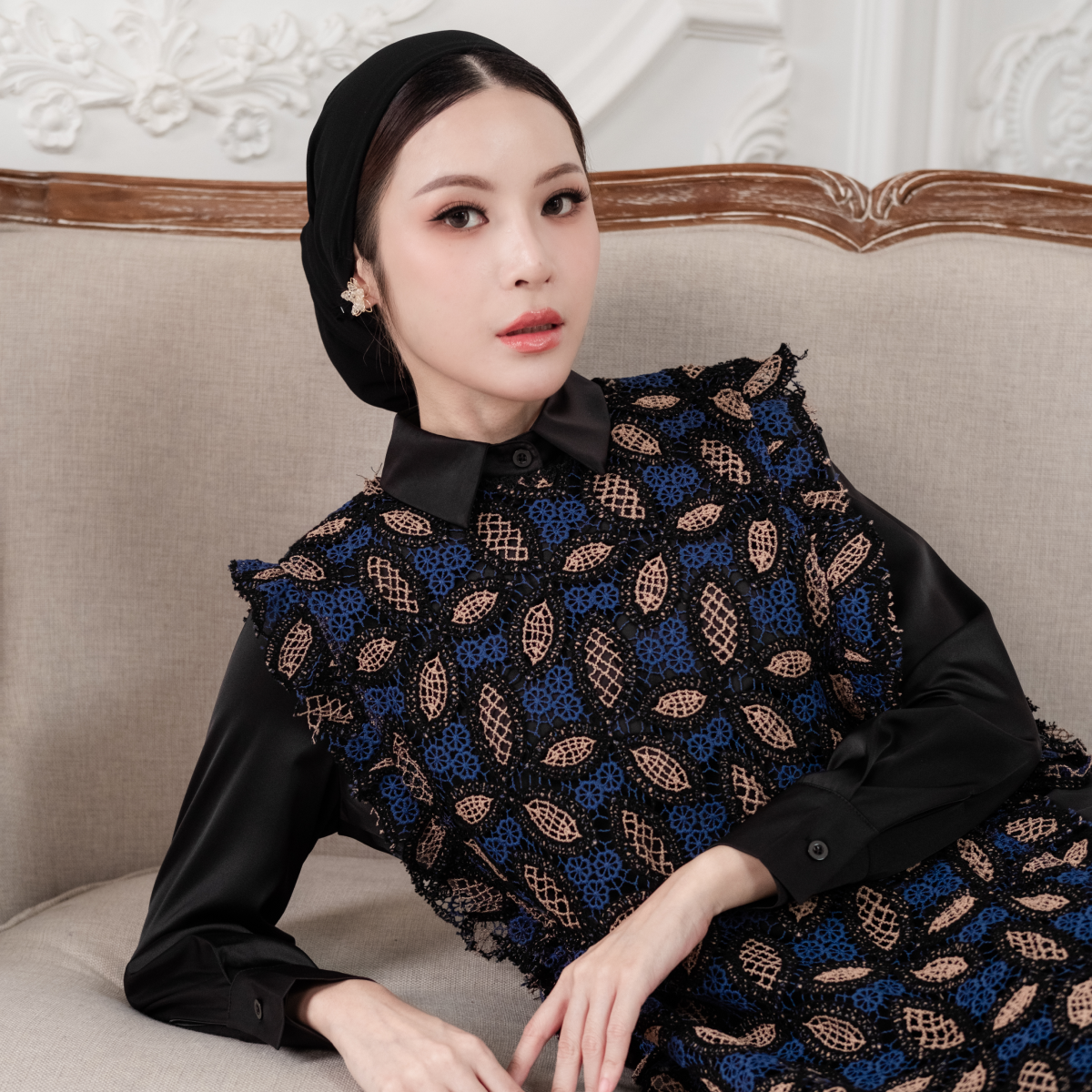 Deyn Scarf - Elise Outer - Midnight Saphire
