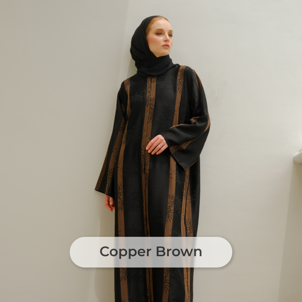 Deyn Scarf - Haifa Abaya - Copper Brown