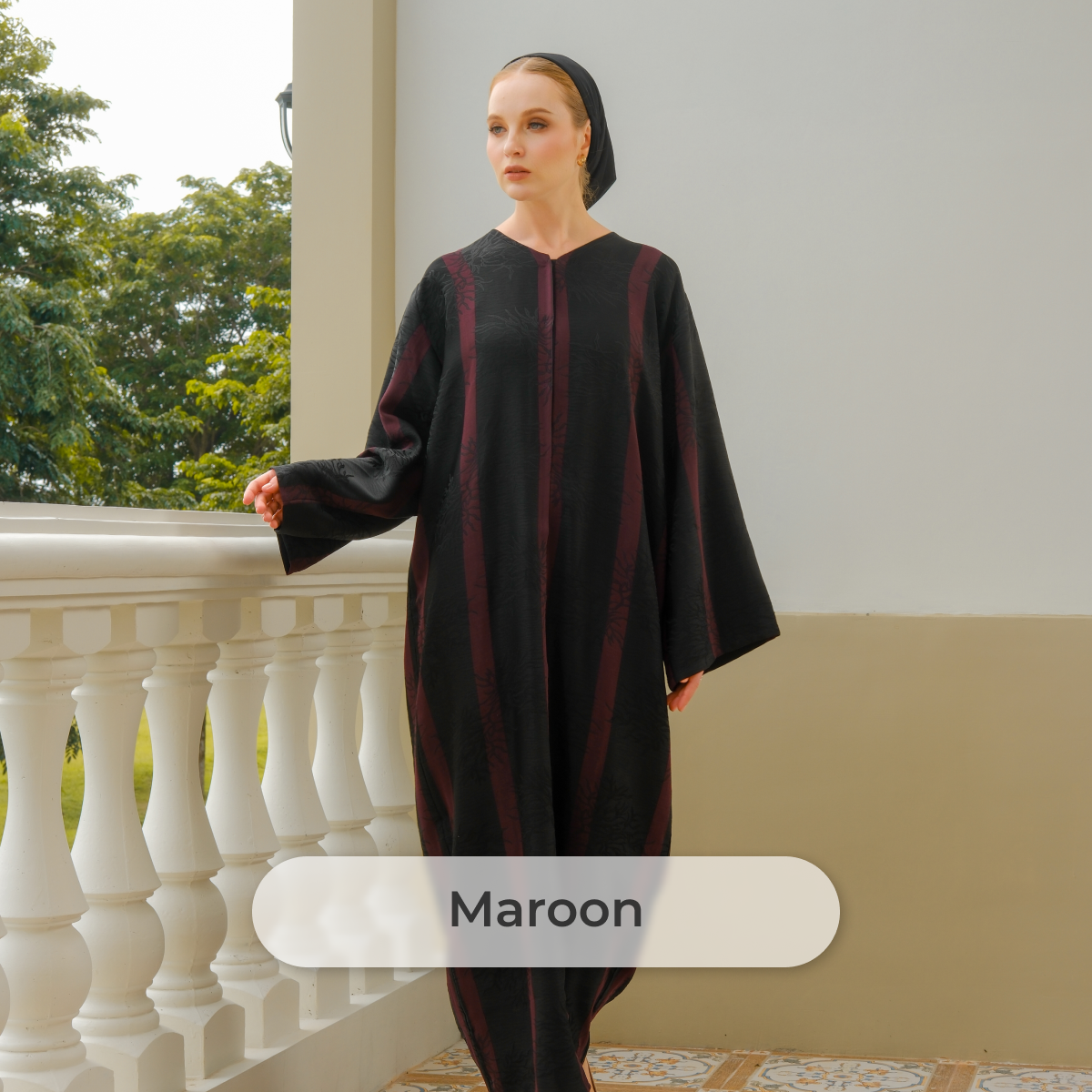 Deyn Scarf - Haifa Abaya - Maroon