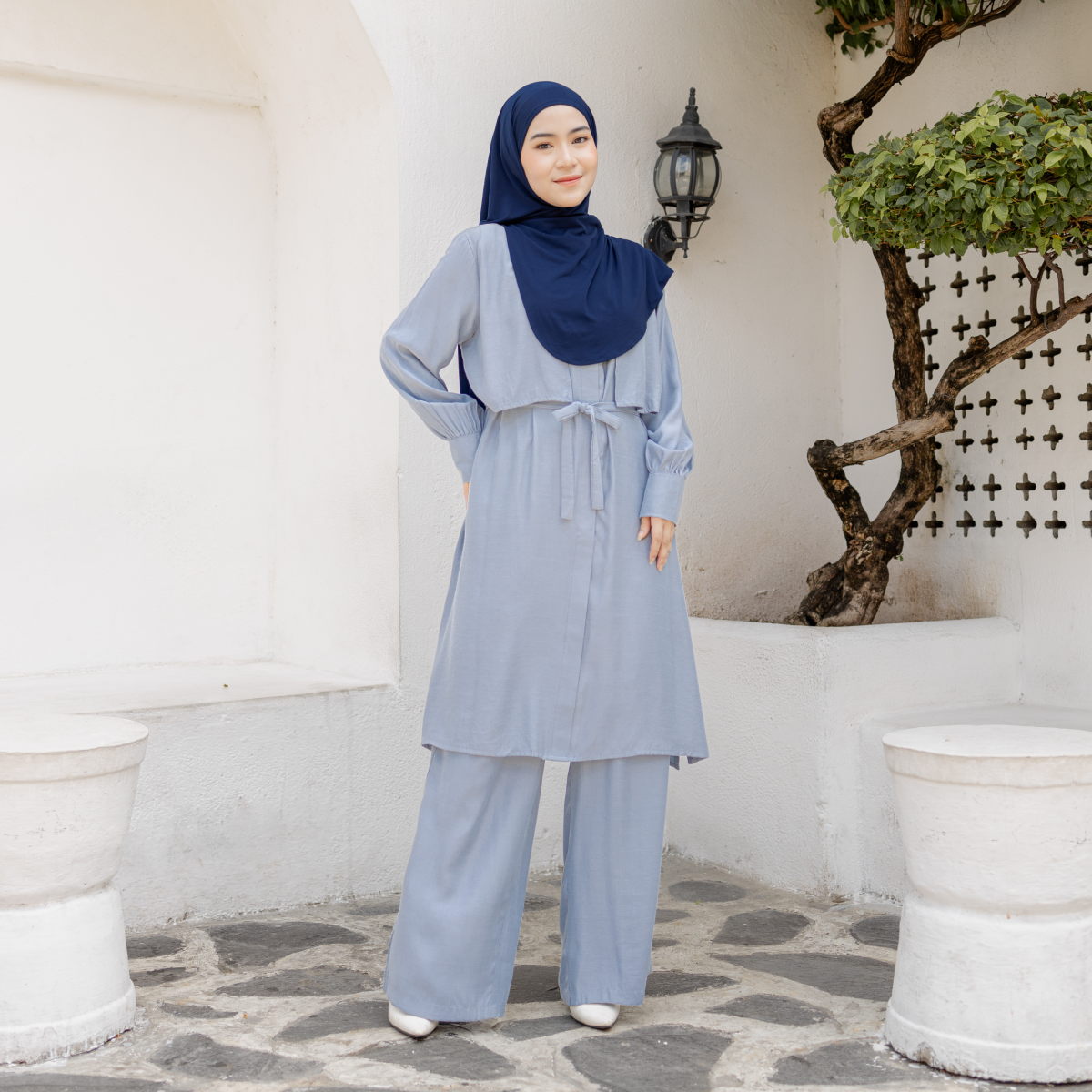 Deyn Scarf - Haneefa One Set Tunik - Ice Blue
