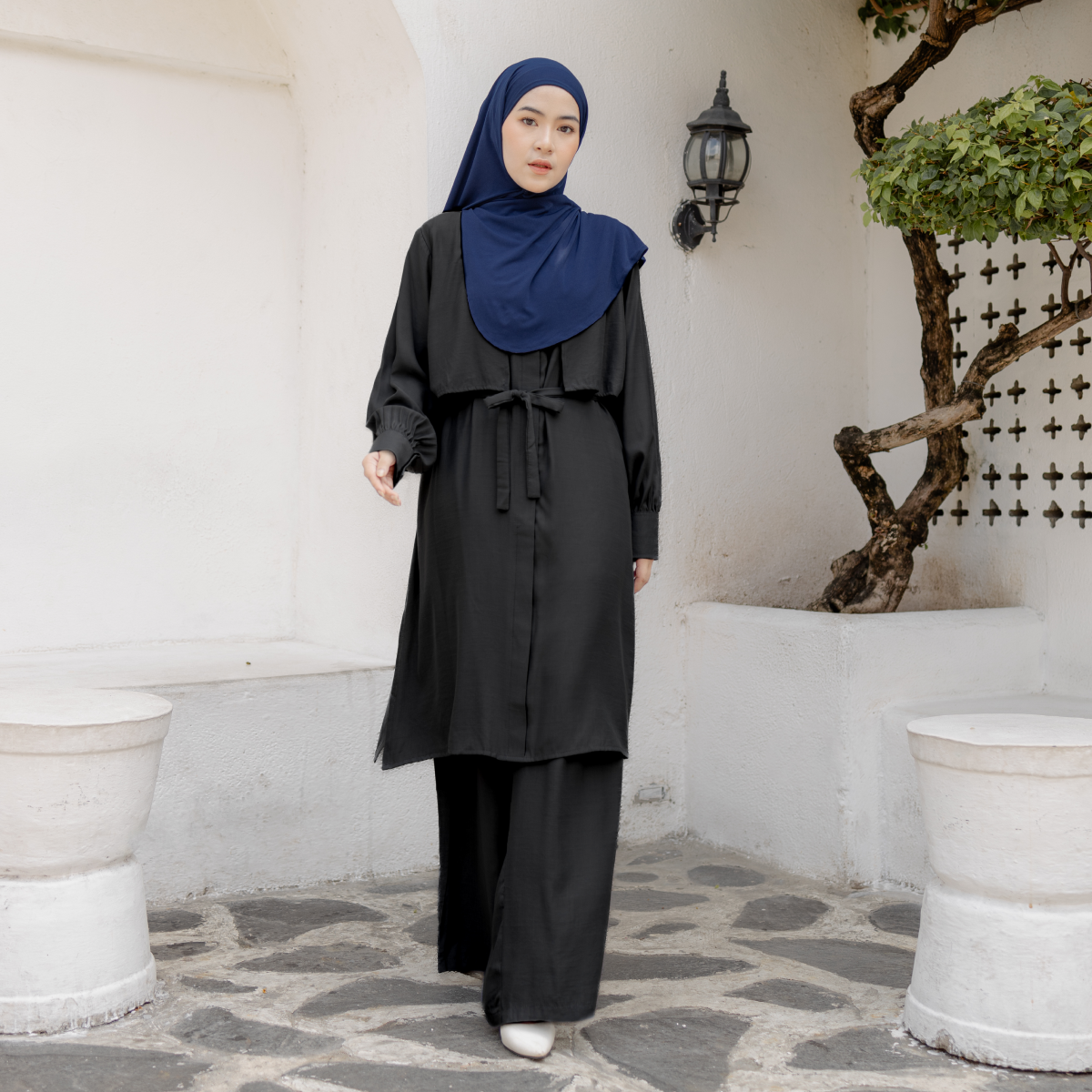 Deyn Scarf - Haneefa One Set Tunik - Black