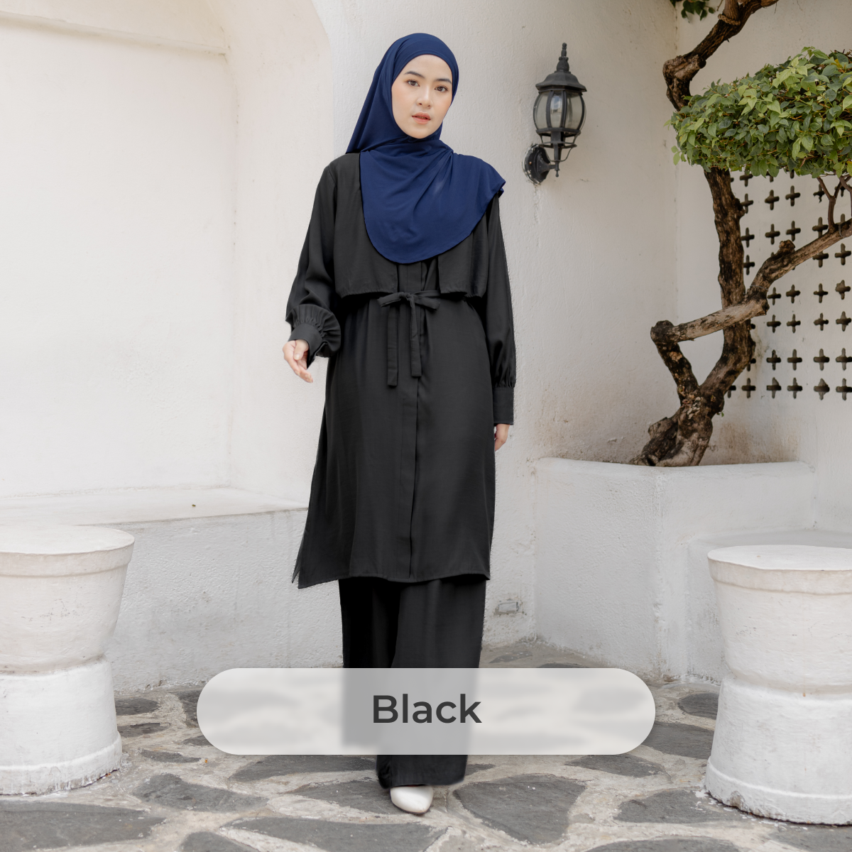 Deyn Scarf - Haneefa One Set Tunik - Black