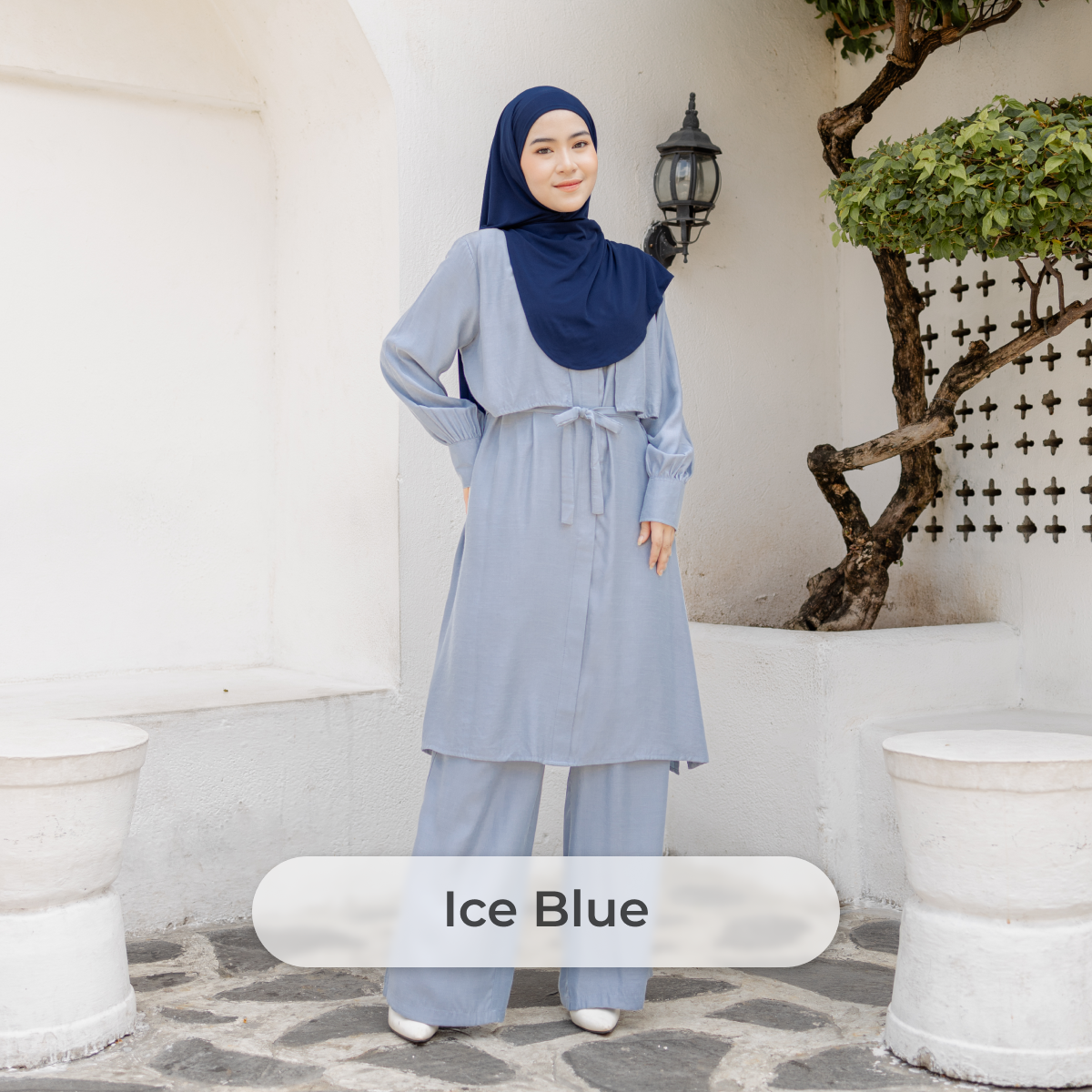 Deyn Scarf - Haneefa One Set Tunik - Ice Blue