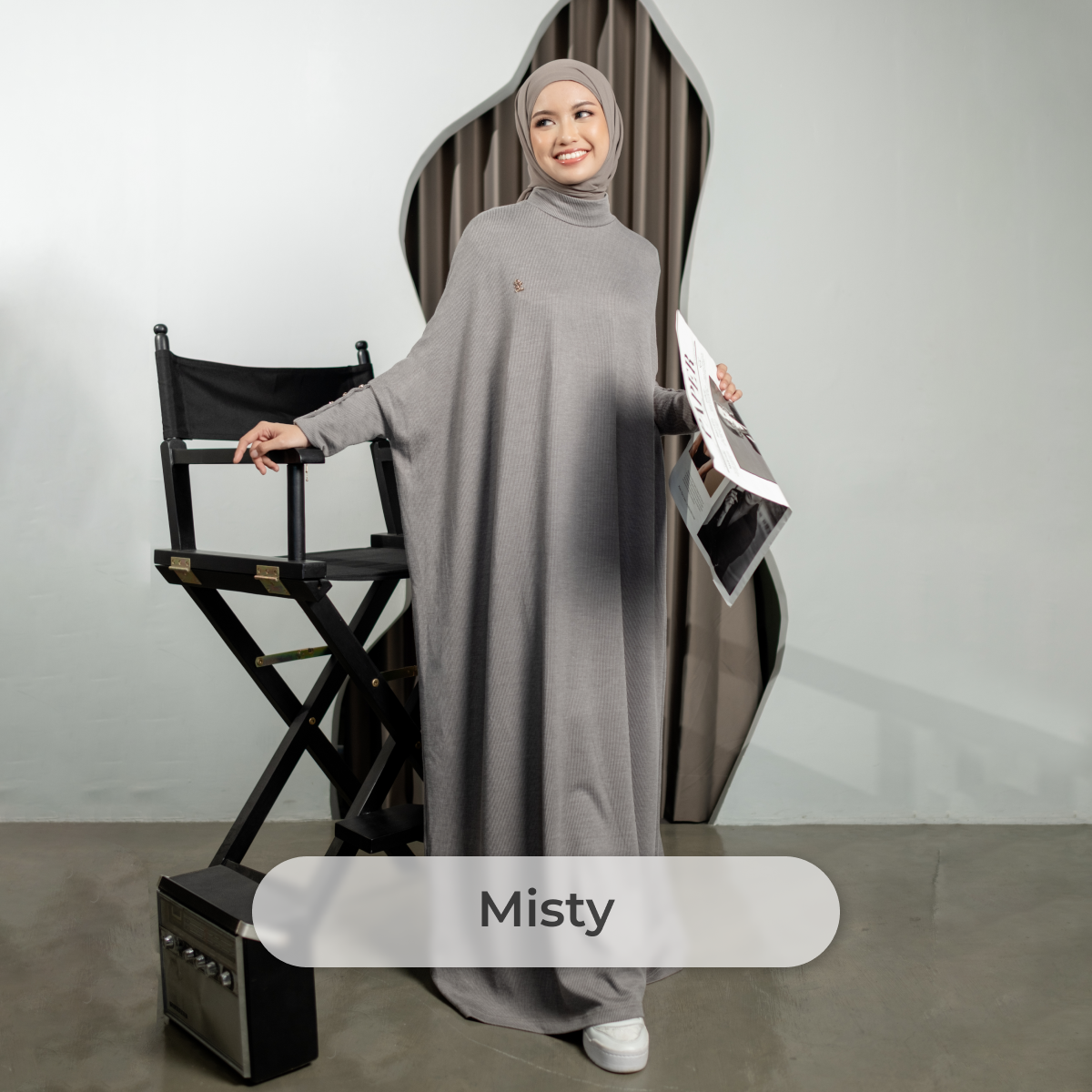 Deyn Scarf - Raline Knit Dress - Misty