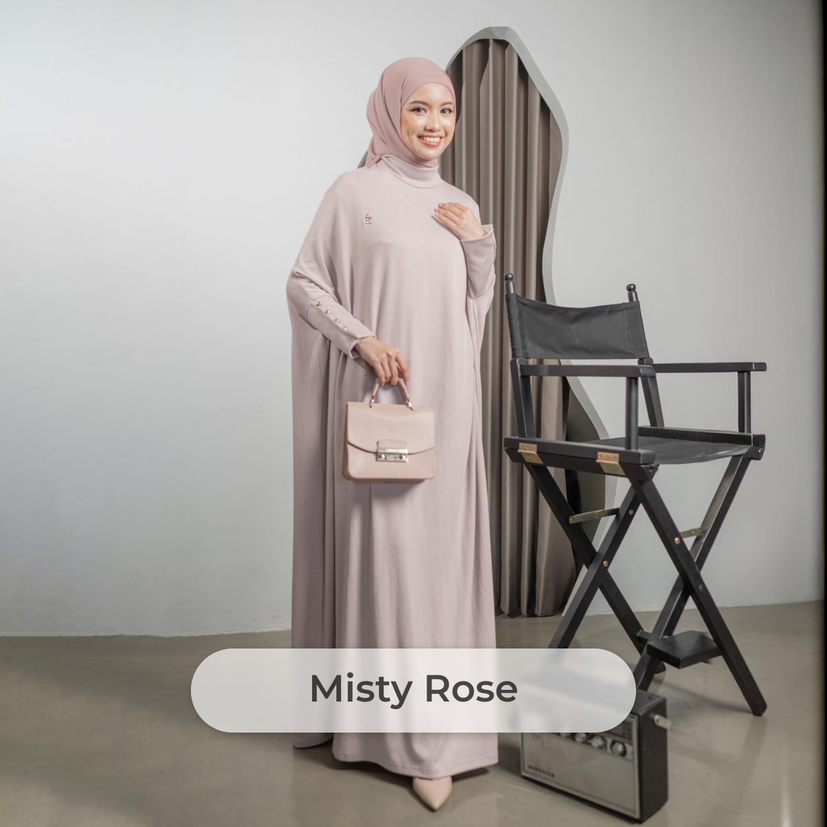 Deyn Scarf - Raline Knit Dress - Misty Rose