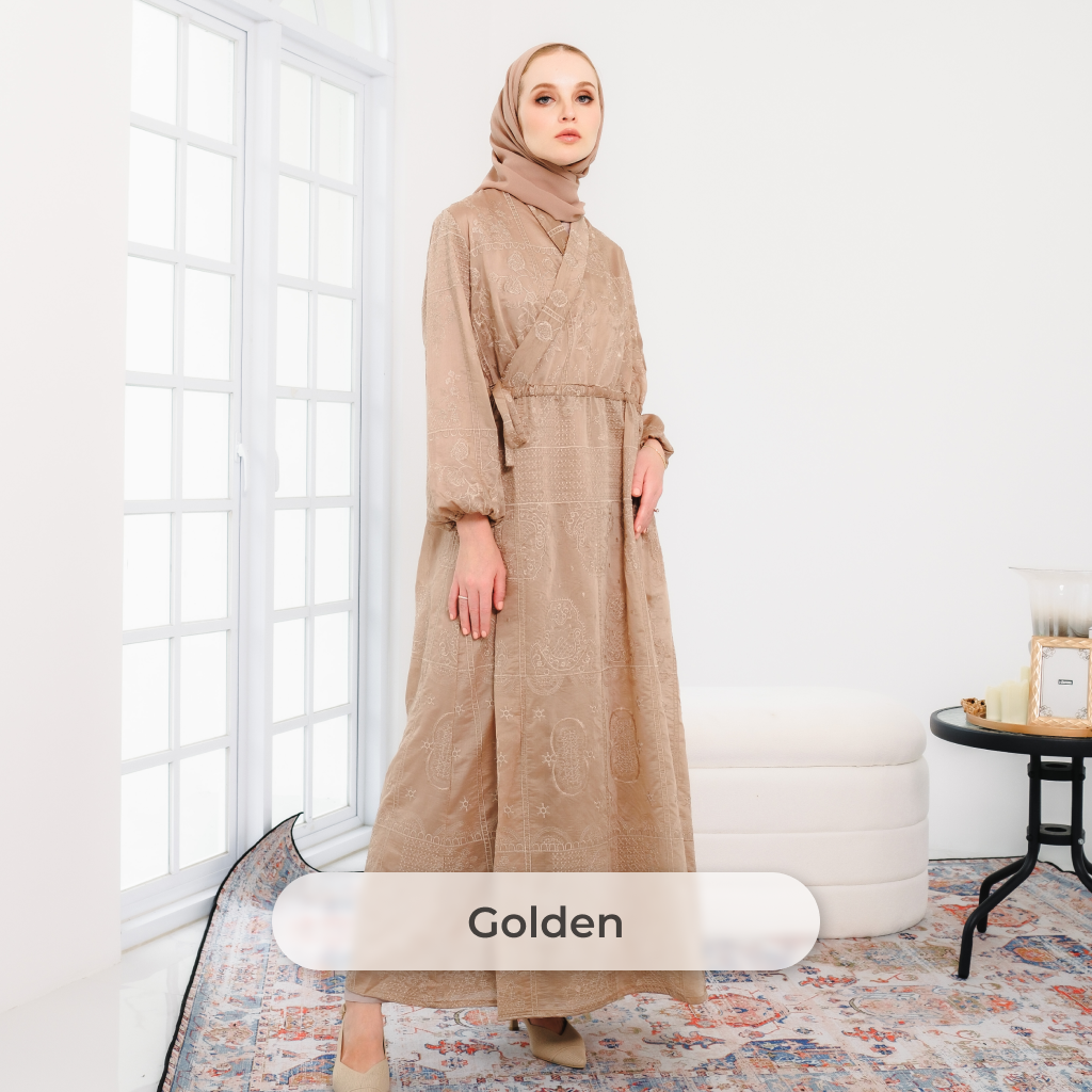 Deyn Scarf - Sara Embroidery Dress - Golden