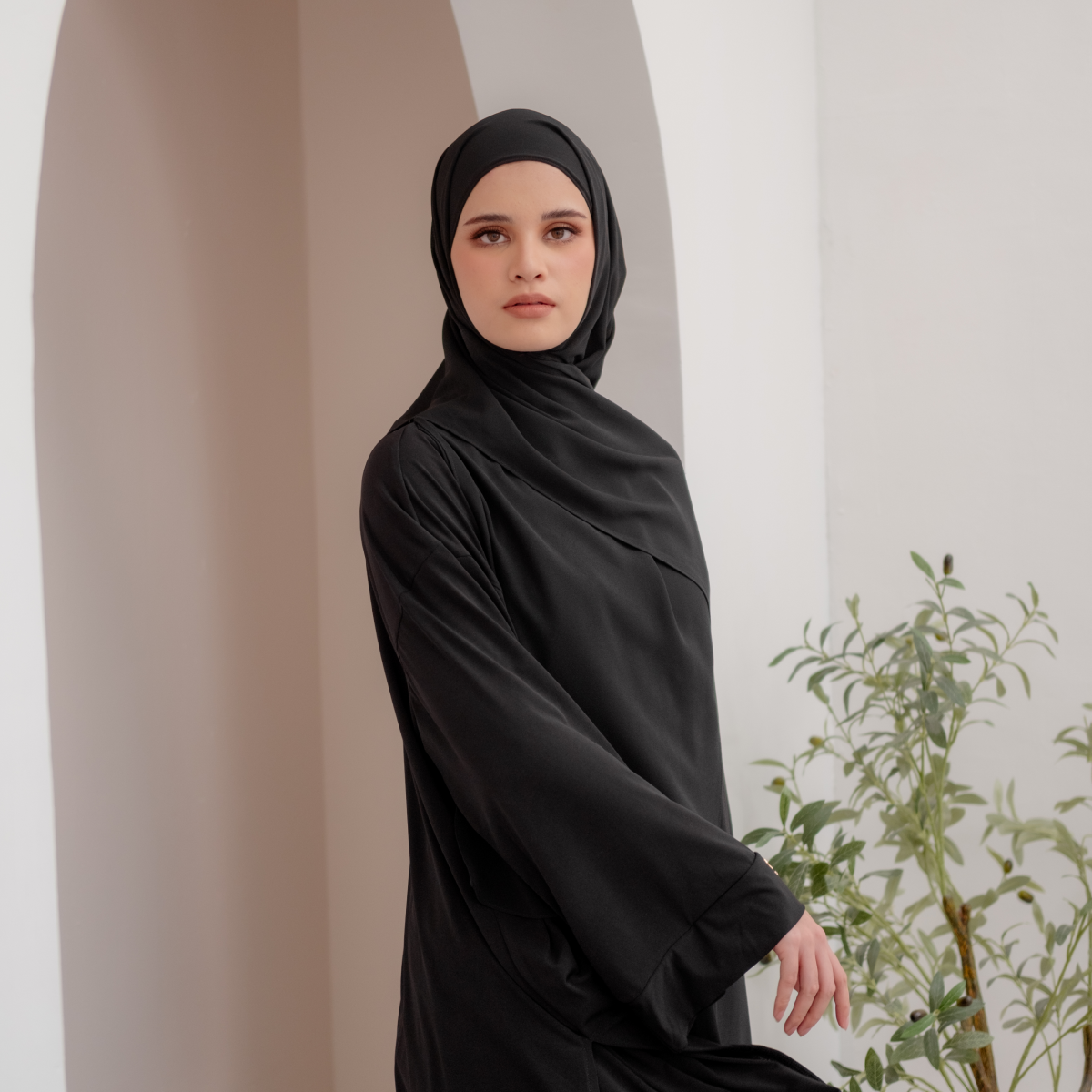 Shireen Set - One Set Jersey Syar'i - Black