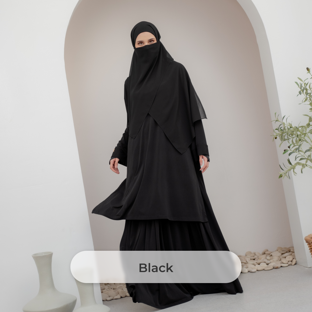 Shireen Set - One Set Jersey Syar'i - Black