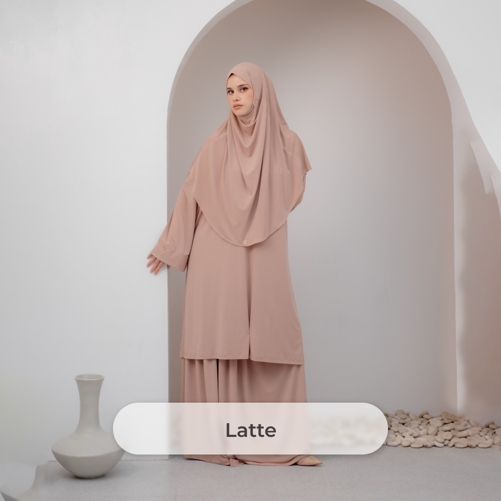 Shireen Set - One Set Jersey Syar'i - Latte