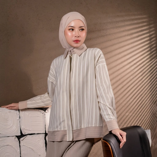 Image of Deyn Scarf - V Stripe Shirt - Vanilla