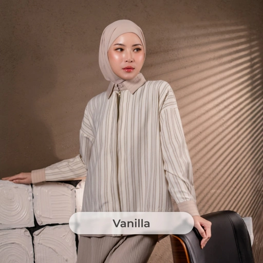 Image of Deyn Scarf - V Stripe Shirt - Vanilla