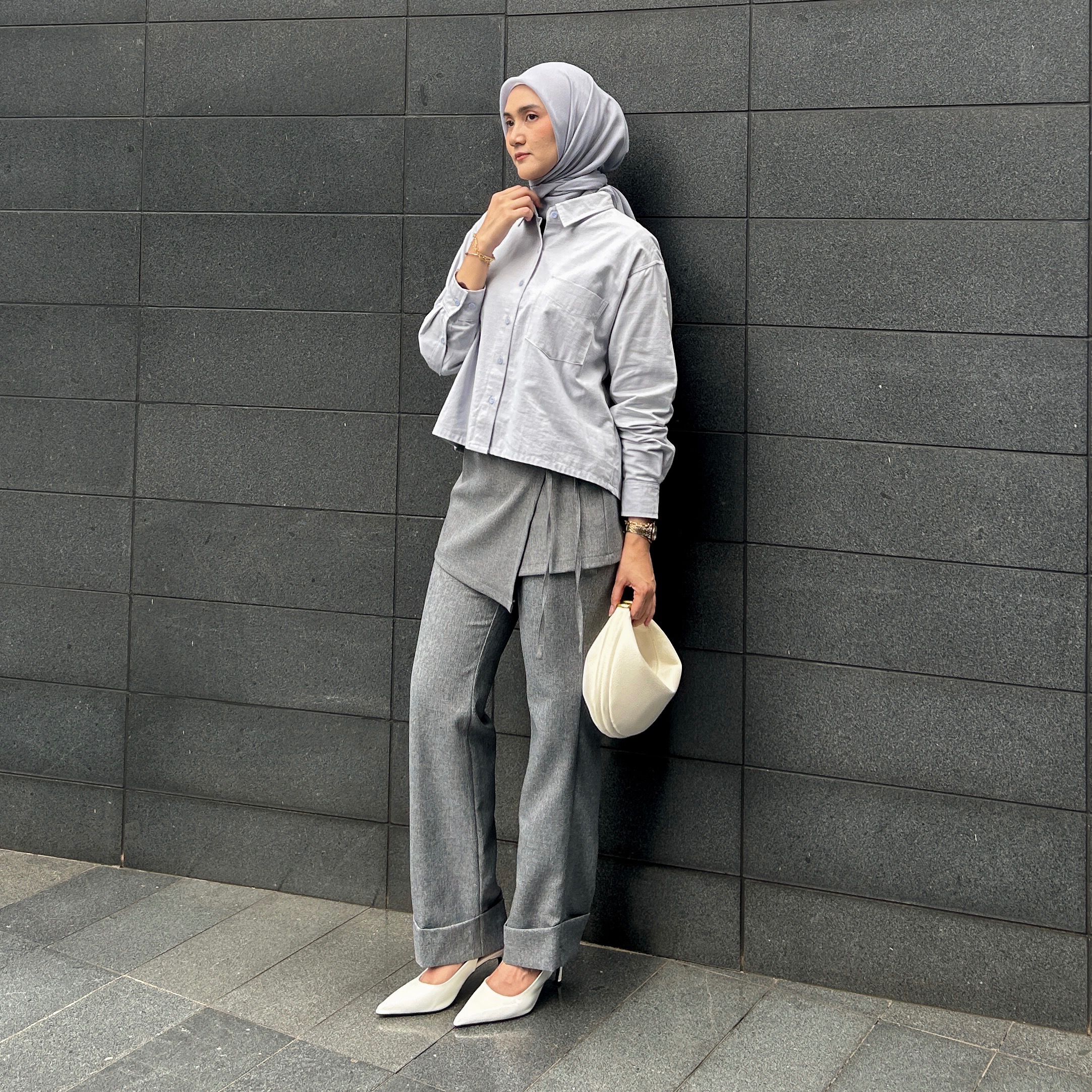 Times Straight Pants With Layer Overskirt