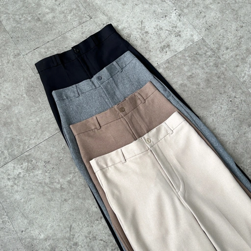 Image of Times Straight Pants With Layer Overskirt