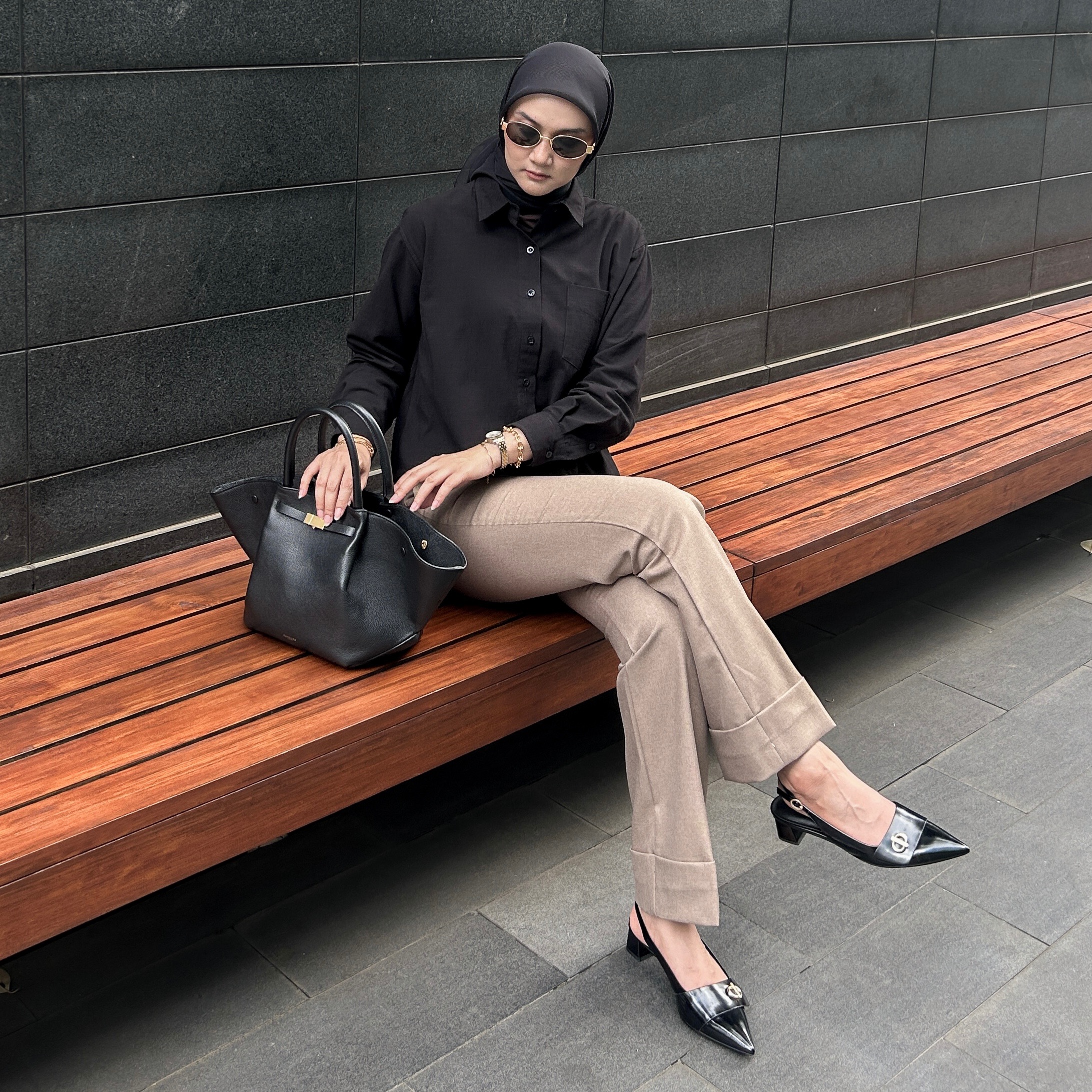 Times Straight Pants With Layer Overskirt