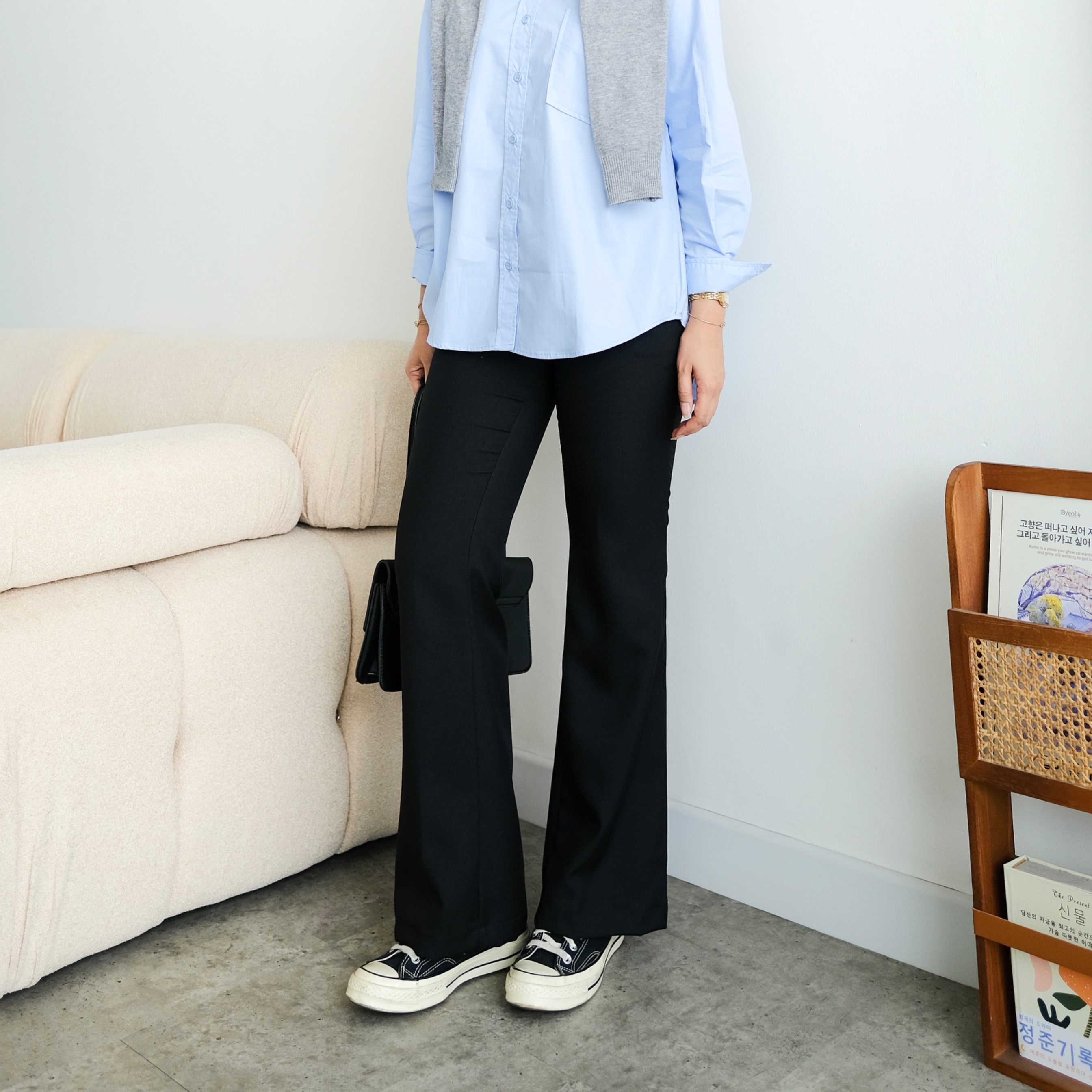 Moment Flare Pants With Layer Overskirt