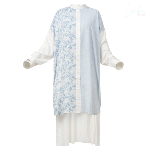 Image of LUNKA bloom - IRISH TUNIC BLUE FLOWER LONG