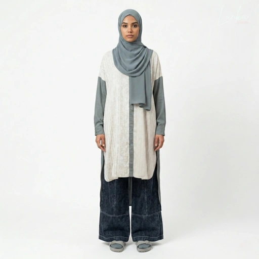 Image of LUNKA bloom - IRISH TUNIC CREAM WOOD LONG