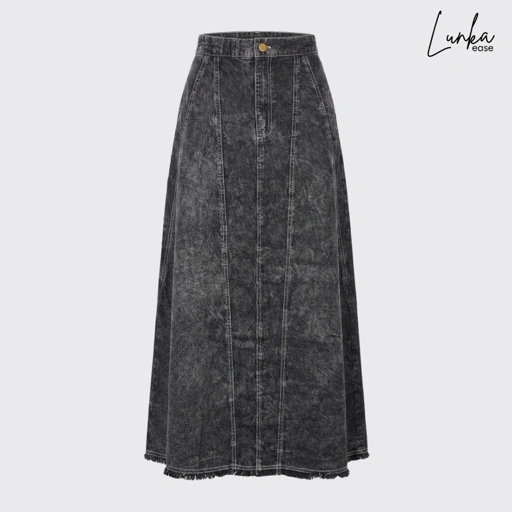 Image of LUNKA ease - DENIM SKIRT BLACK