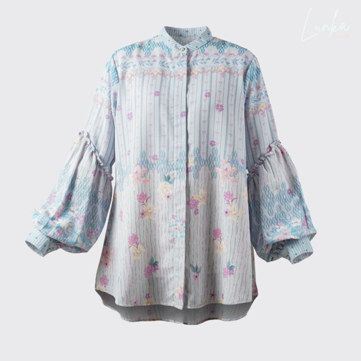 Image of LUNKA bloom - TULIP BLOUSE BLUE