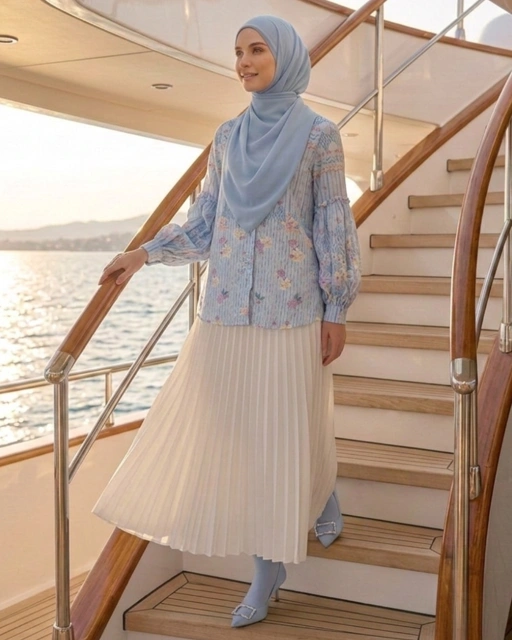 Image of LUNKA bloom - TULIP BLOUSE BLUE
